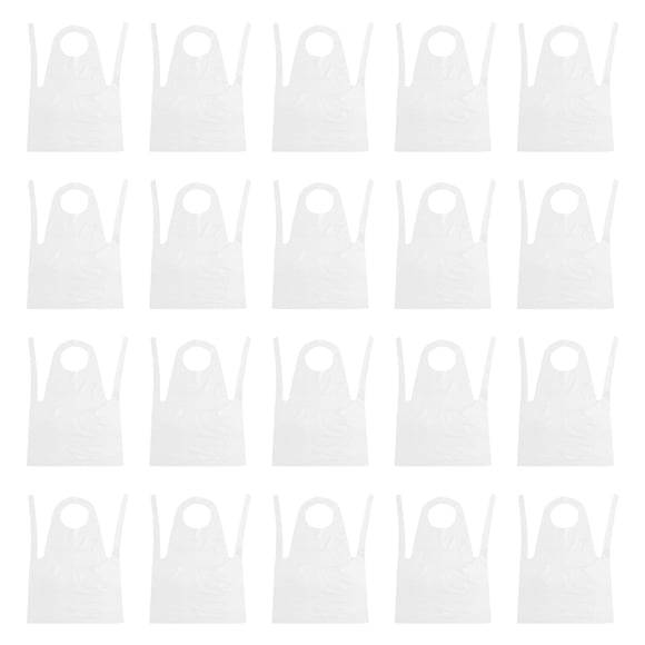 50 Pcs Unisex Disposable Aprons Waterproof Oil Proof Antifouling PE Plastic Apron for Cooking Painting