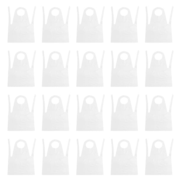 50 delantales desechables unisex, impermeables, a prueba de aceite y antiincrustantes de plástico PE para cocinar y pintar.