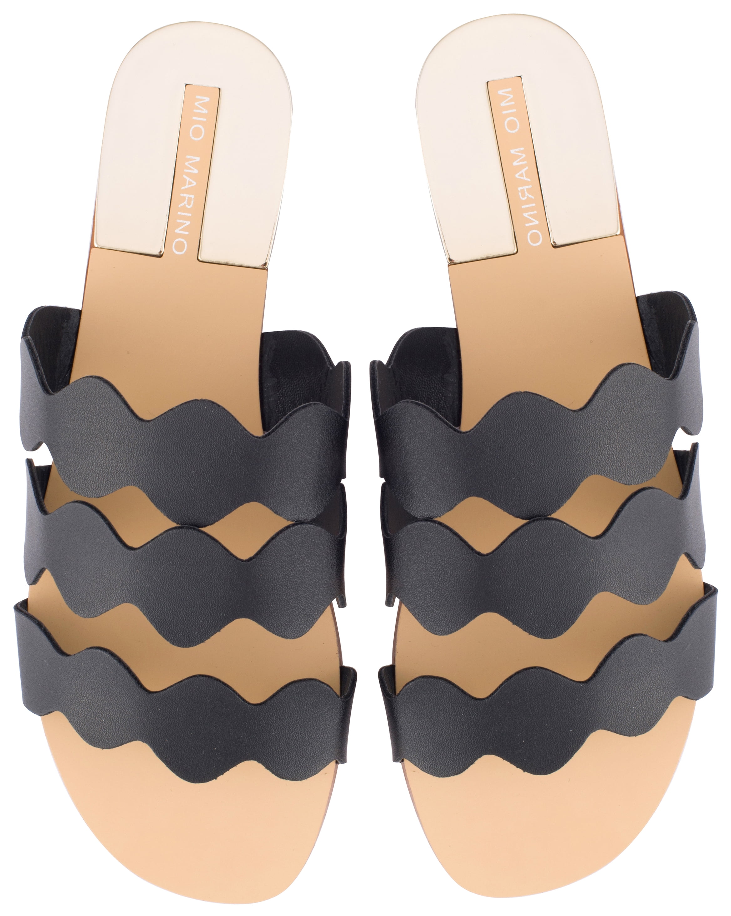 Mio Marino Frillscalloped Slide Sandals for Women