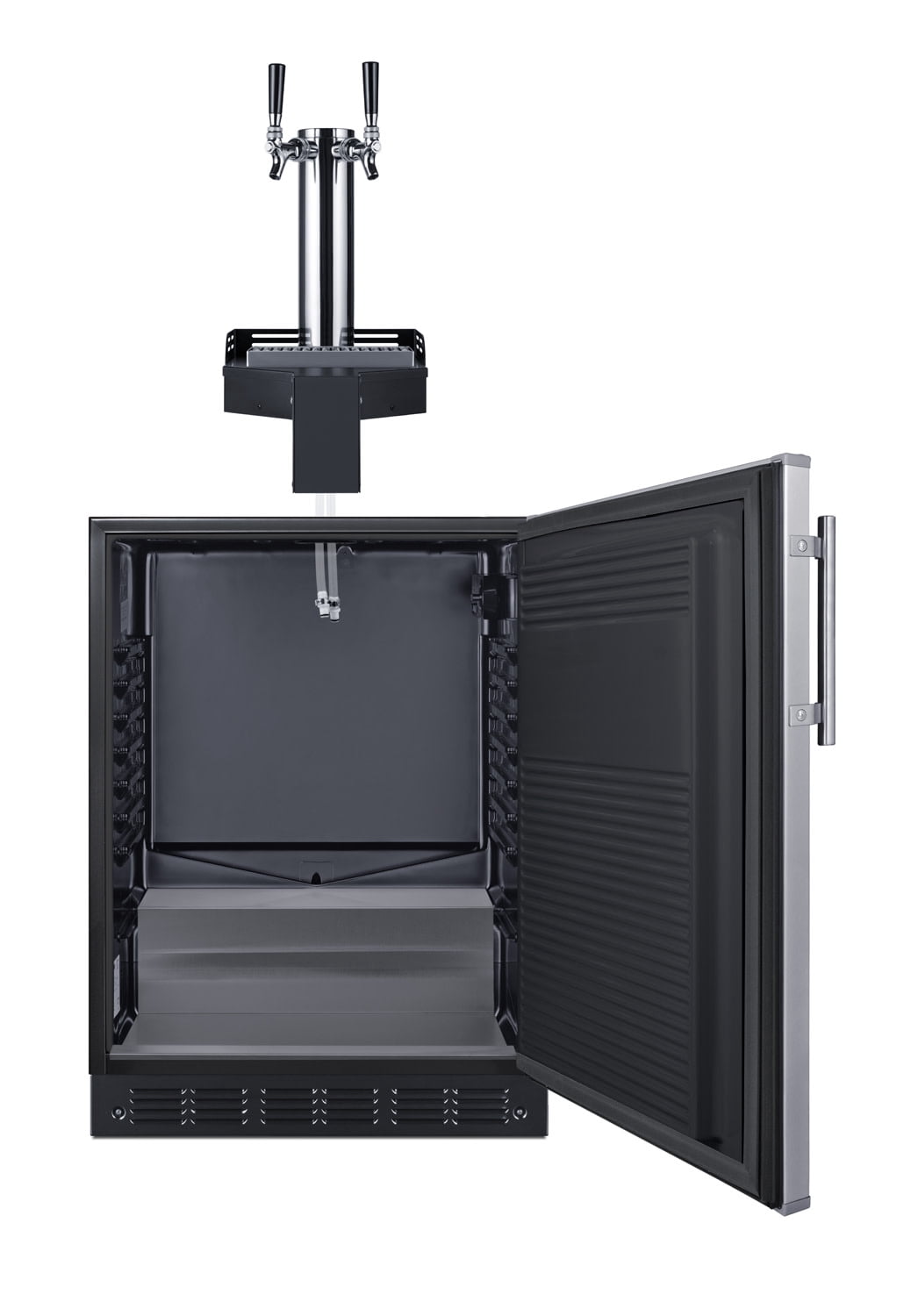 Summit Sbcfltwada 24" Wide 5.8 Cu. Ft. Built-In Double Tap Kegerator - Stainless Steel