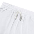 thumbnail image 6 of Men's Casual Stretch Cargo Shorts Classic Drawstring Elastic Waist Summer Work Short with Multi Pockets Linen Pants Running Workout, 6 of 9