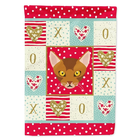Carolines Treasures CK5077GF Abyssinian Cat Love Flag Garden Size Small multicolor