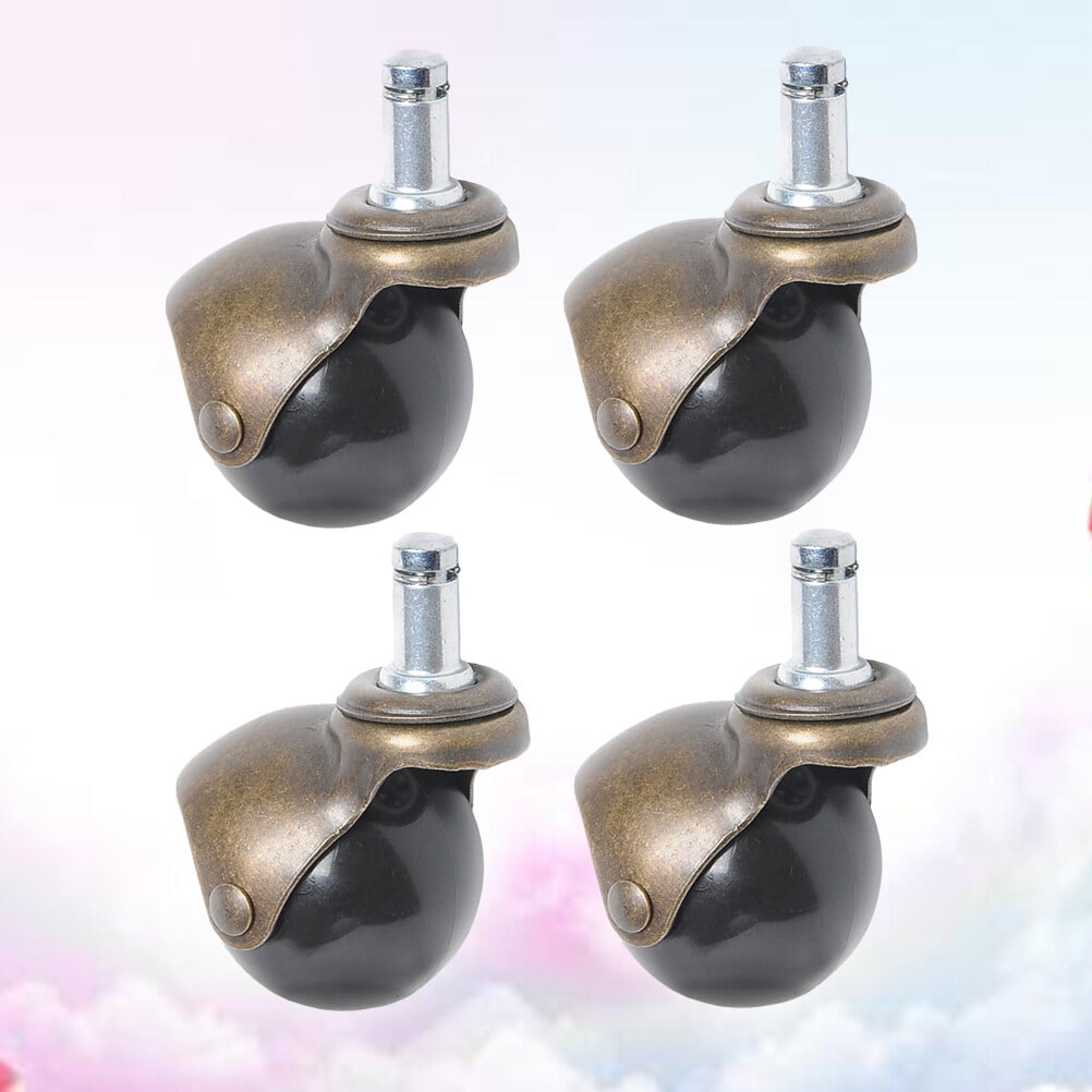 FELTECHELECTR 4Pcs Antique Bronze Chair Caster Wheels for Furniture with Quiet Swivel Action