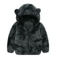 thumbnail image 2 of Awdenio Toddler Girls Boys Jackets & Coats, Toddler Baby Boys Girls Stripe Camouflage Plush Cute Bear Ears Winter Hoodie Thick Coat Jacket, 2 of 9