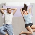 thumbnail image 3 of Funda de almohadas de satén suave y sedoso PiccoCasa con cremallera, funda de almohada larga estándar gris lavanda, 3 of 7