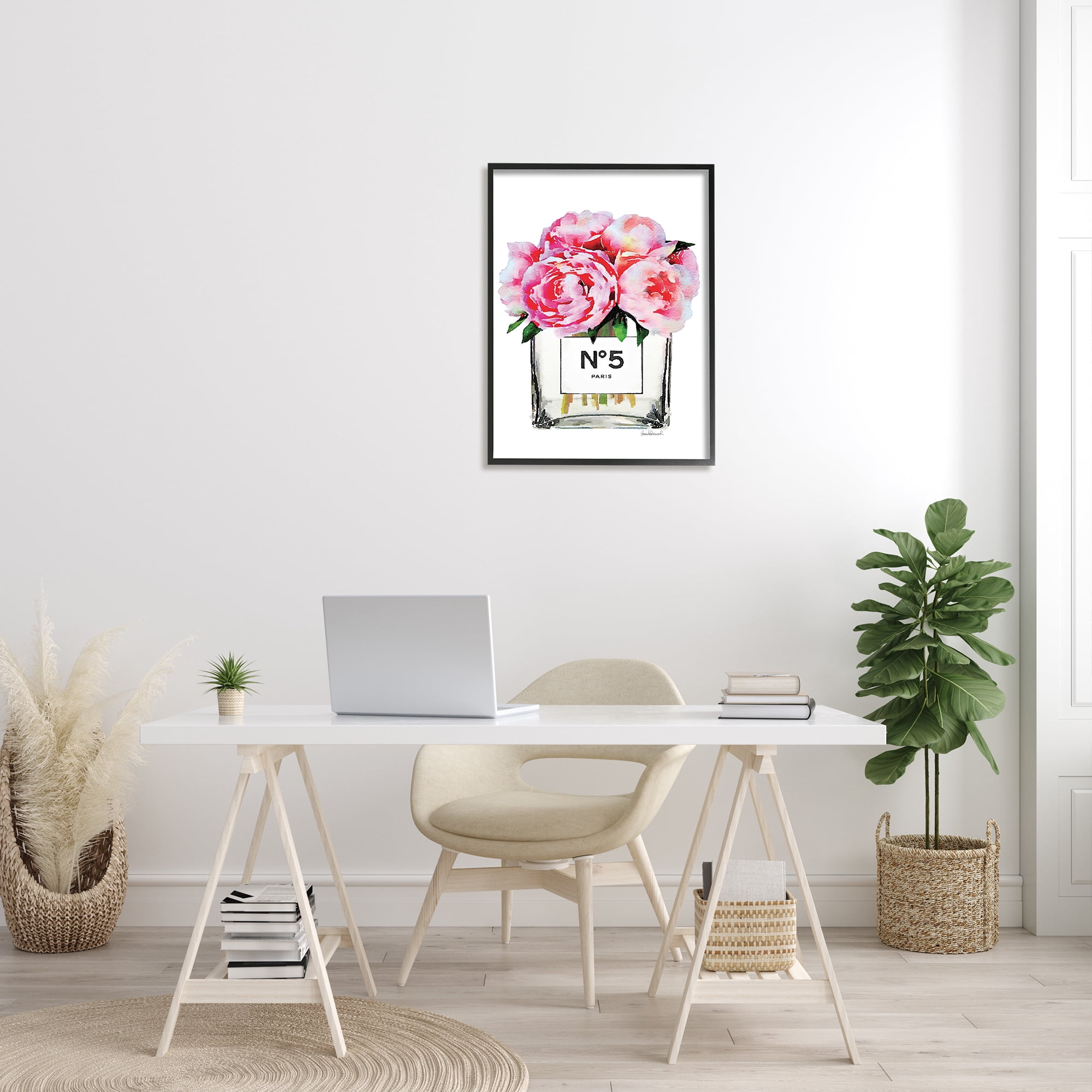 Stupell Industries Glam Paris Vase with Pink Peony Framed Wall Art by Amanda Greenwood