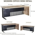 thumbnail image 4 of 63" Executive Office Desk with Cable Box & Stainless Steels Sturdy Frame, 4 of 8