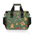 thumbnail image 7 of FORMRS Insulated Cooler Bag 24 Cans Capacity Soft Leakproof Lunch Box with Side Pockets, Yellow Christmas Gingerbread, 7 of 7