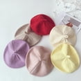thumbnail image 2 of Autumn Baby Hat Beret Solid Color Vintage Knitted Beanie Cap Kids Infant Toddler Bonnets Beret Hat, 2 of 19