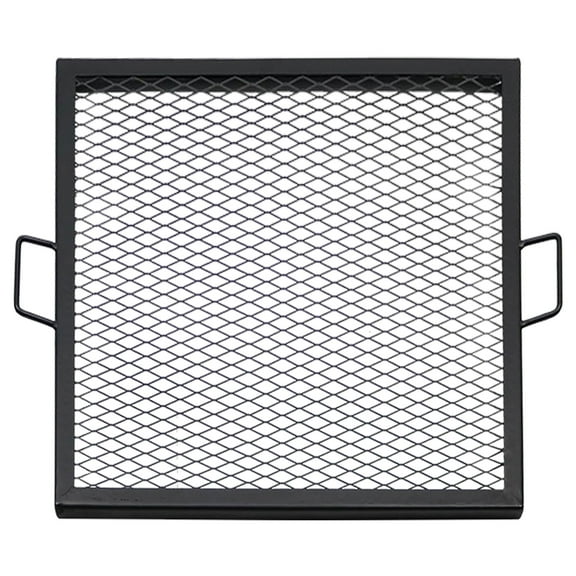 Sunnydaze 24" x 24" Steel Black Round X-Marks Fire Pit Cooking Grill with Handles