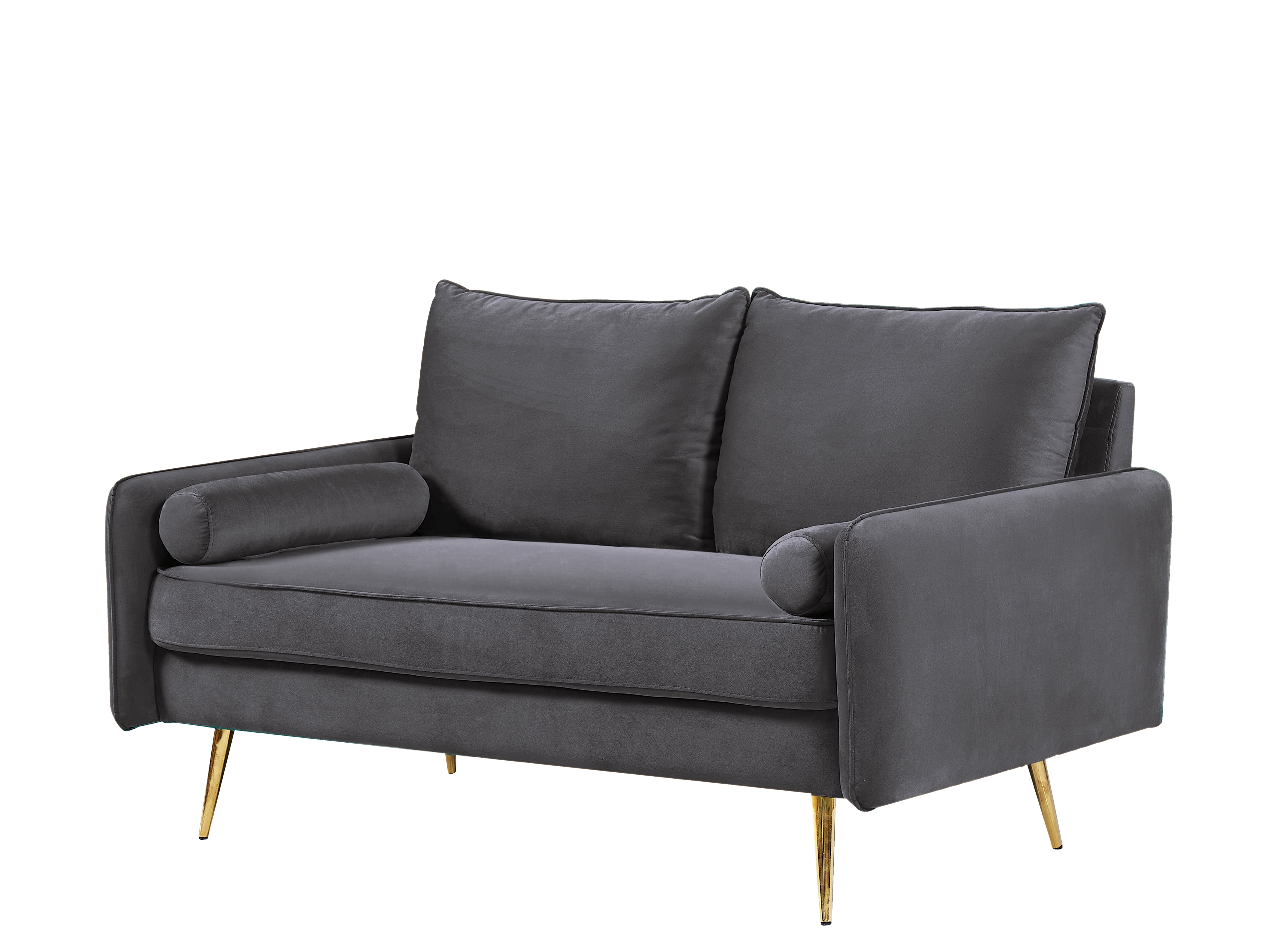 US Pride Furniture Villeda 70''W Polyester Square Arms Loveseat Gray