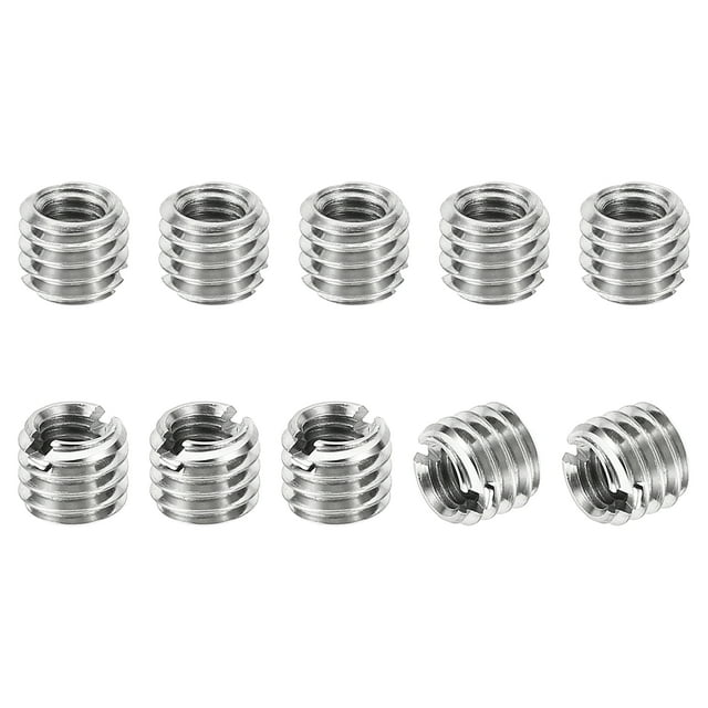 Unique Bargains Thread Adapters Sleeve Reducing Nut M6*1 Male to M4*0.7 Female Repairing Insert Nut Screw Reducer 5mm 10 Pcs