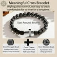 thumbnail image 2 of APSVO Black Cross Bracelets for Men Father Dad Grandpa Brother Obsidian Beads Bracelet Birthday Father's Day Anniversary Christmas Catholic Christian Religious Jewelry Gifts for Men Teen Boys, 2 of 6