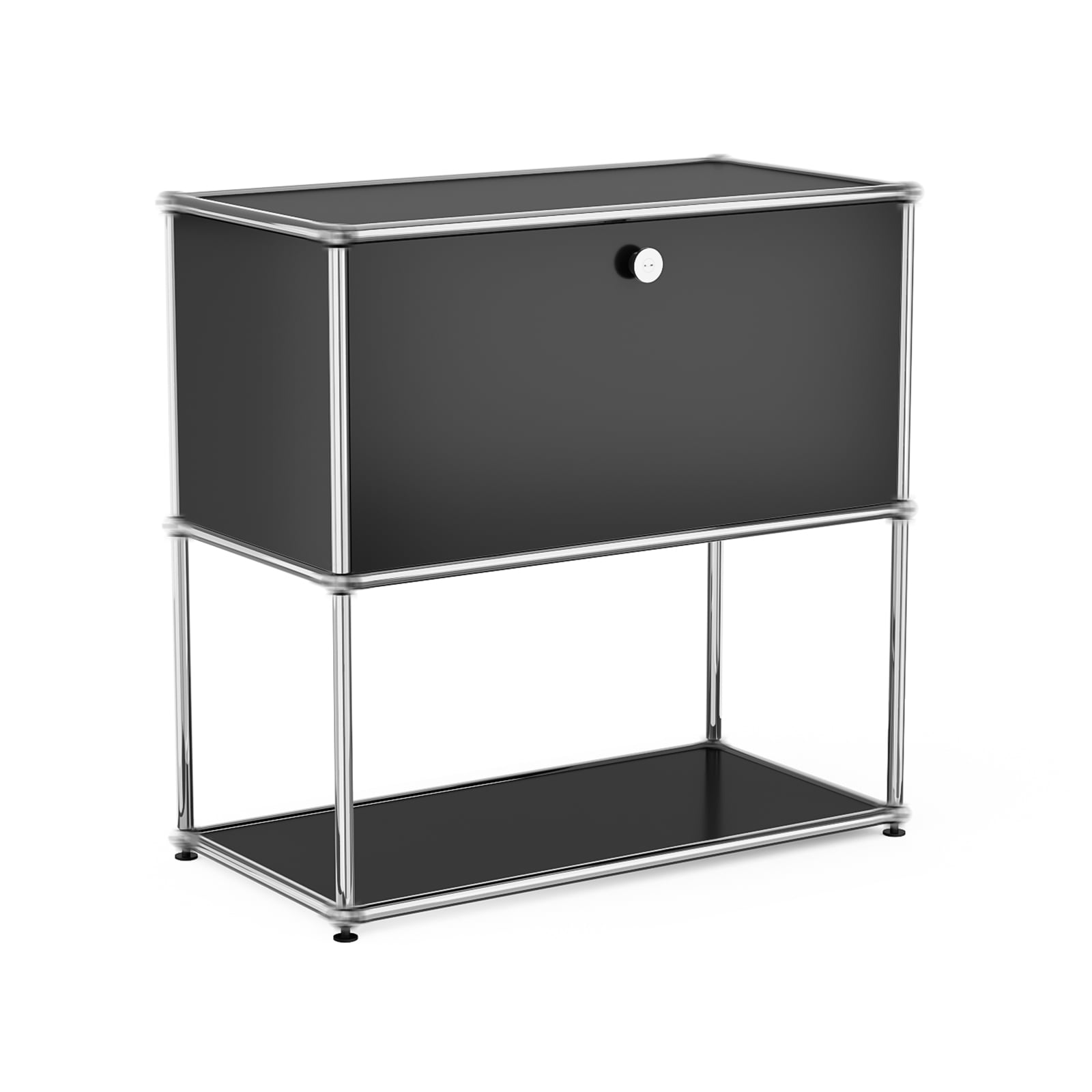 Modern Accent Cabinets with Door and Shelf,Freestanding Metal Storage Cabinet for Living Room,Black