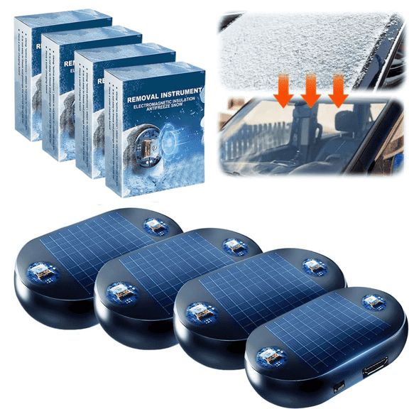 4 Pack Electromagnetic Car Snow Removal Device, 2026 Upgrade Antifreeze Snow Removal Instrument, Anti-Freeze Electromagnetic Molecular Interference, Vehicle Microwave Molecular Deicing Instrument