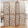 thumbnail image 1 of Roundhill Furniture Giyano 4 Panel Screen Room Divider, Gold, 1 of 4