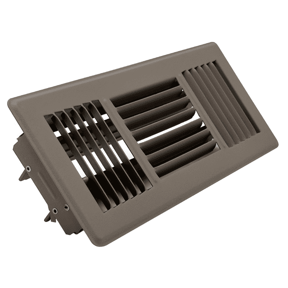 TruAire 3-Way White Floor Register w/Damper - For a Hole Size of 6" x 14" - Faceplate Size 7.5" x 15.5"