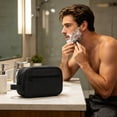 thumbnail image 5 of Travel Toiletry Bag for Women and Men, Water-resistant Shaving Bag for Toiletries Accessories, Foldable Storage Bags with Divider and Handle for Cosmetics Toiletries Brushes Tools, 5 of 6