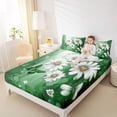 thumbnail image 4 of Homewish Chic Butterfly Bed Sheets,Rustic Flower Floral King Sheets,Green White Sheet Set For Girl Teens,Luxury Bedroom Decor,4 Pieces, 4 of 7