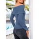 thumbnail image 2 of Suéter PRETTYGARDEN de punto acanalado azul con escote hombros descubiertos talla L, 2 of 8