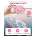 thumbnail image 4 of Power Strip Beeiker 6 USB (3 USB C) con 3 salidas, cable rosa de 5 pies, 4 of 8