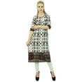 thumbnail image 6 of Phagun Women's White Printed Cotton Straight Kurti Mid Calf Casual Clothing-24, 6 of 6