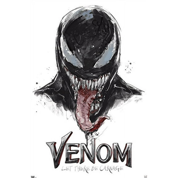 Marvel Venom: Let There be Carnage - Illustration with Tongue Wall Poster, 22.375" x 34"