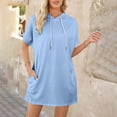 thumbnail image 6 of Timegard Summer Tops for Women Short Sleeve Hoodies Solid Color Loose Comfy Casual Pullover Tops Pockets, 6 of 7