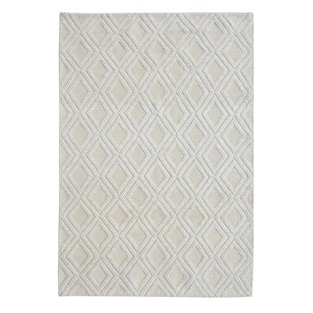 HomeRoots 475220 8 x 11 ft. Diamond Lattice Modern Area Rug, Ivory & Natural