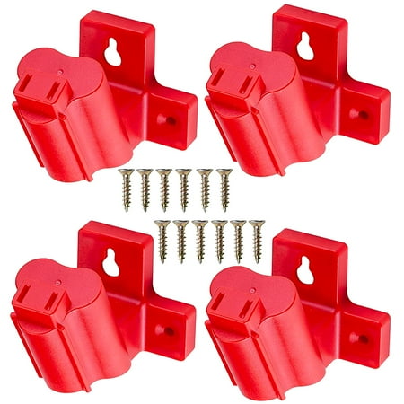 

BUTORY 4Pcs Battery Mount Holder Plastic Electric Tool Battery Dock Holder Heavy Duty Power Tool Hanger with Screws for Milwaukee M12 12V Lithium Battery Tool