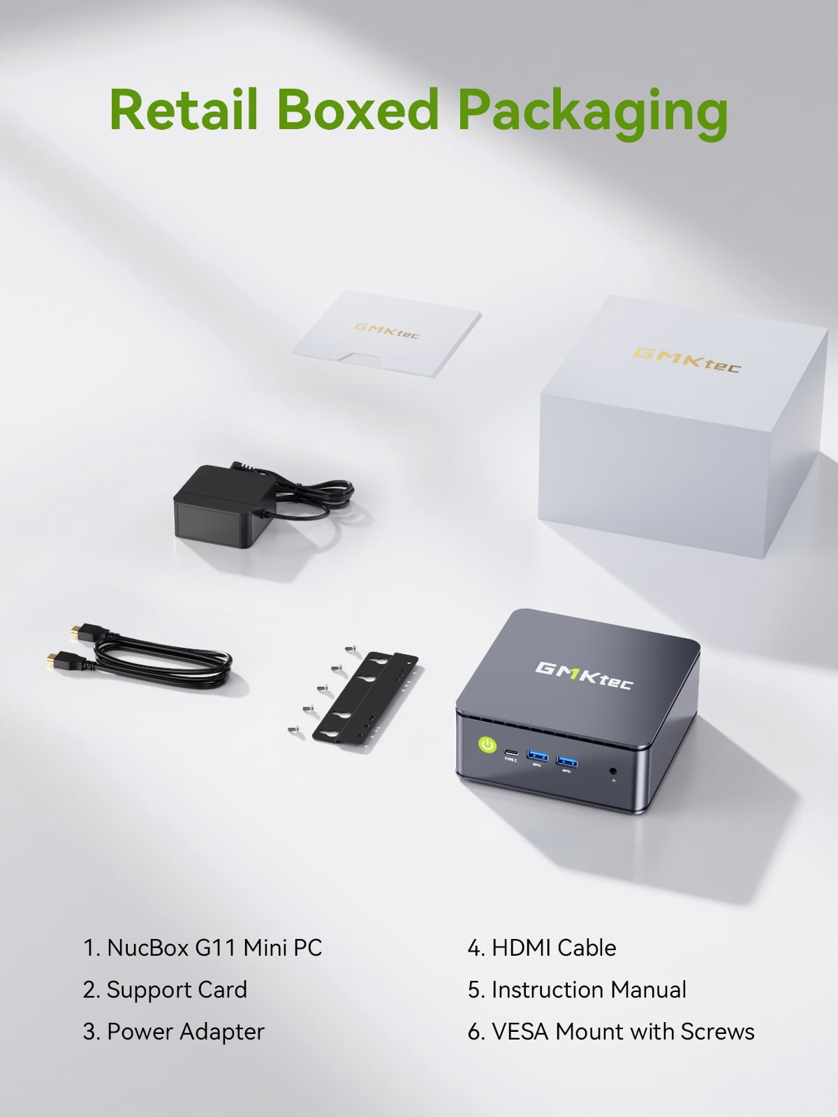 GMKtec G11 Mini PC, AMD Ryzen Embedded R2514, 16GB RAM 256GB SSD, Office Home Mini Desktop Computer, WiFi6E, BT5.2, Triple 4K Display