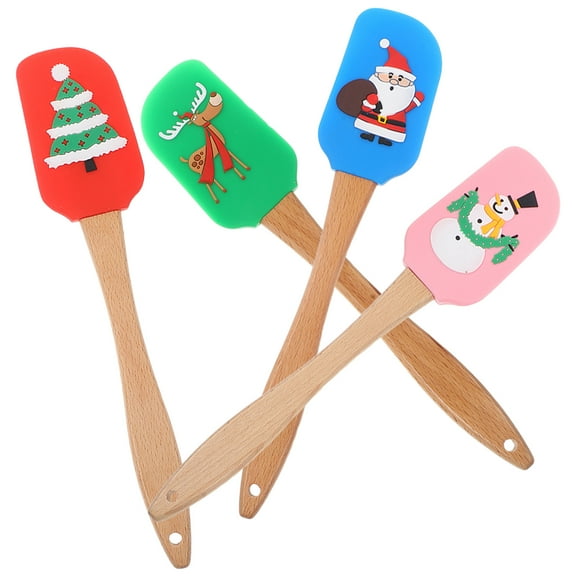 FUTUREORYY Baking Stirring Spatula Assorted Color 4Pcs 10X2X0.4In