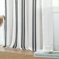 thumbnail image 5 of Curtainking Striped Linen Curtains 96 Inch Black Farmhouse Rustic Curtains for Living Room Semi Sheer Back Tab Light Filtering Coastal Drapes for Bedroom Window Curtain 2 Panels, 5 of 8