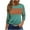 Green, variant on Wyobmus Women's 3/4 Sleeves V Neck T-Shirts Casual Striped Color Blocked Summer Round Neck Tops Casual Basic Tees Dark Gray