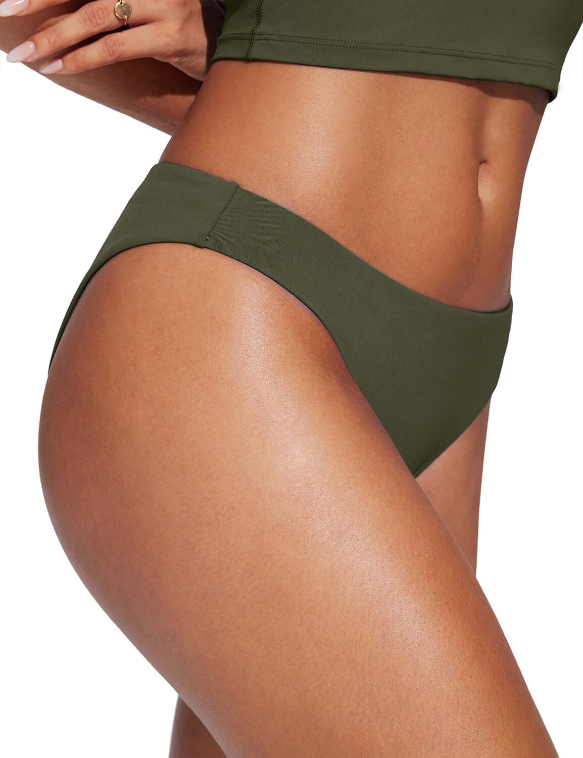 CRZ YOGA Low Waisted Bikini Bottom for Women Basic Bathing Swimsuit Swim Briefs
