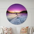 thumbnail image 2 of Designart 'Sunrise over Frozen Lake ' Modern wall clock, 2 of 6