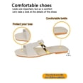thumbnail image 4 of Domuza Women's Casual Versatile Flat 2026 Spring Summer Trendy Textured Comfortable Beach Sandals White 8.5（EU-41）, 4 of 7