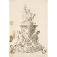 thumbnail image 2 of Giovanni Battista Tiepolo 11x14 Gold Ornate Wood Frame and Double Matted Museum Art Print Titled - Study for an Inkstand (ca. 1740-45), 2 of 4