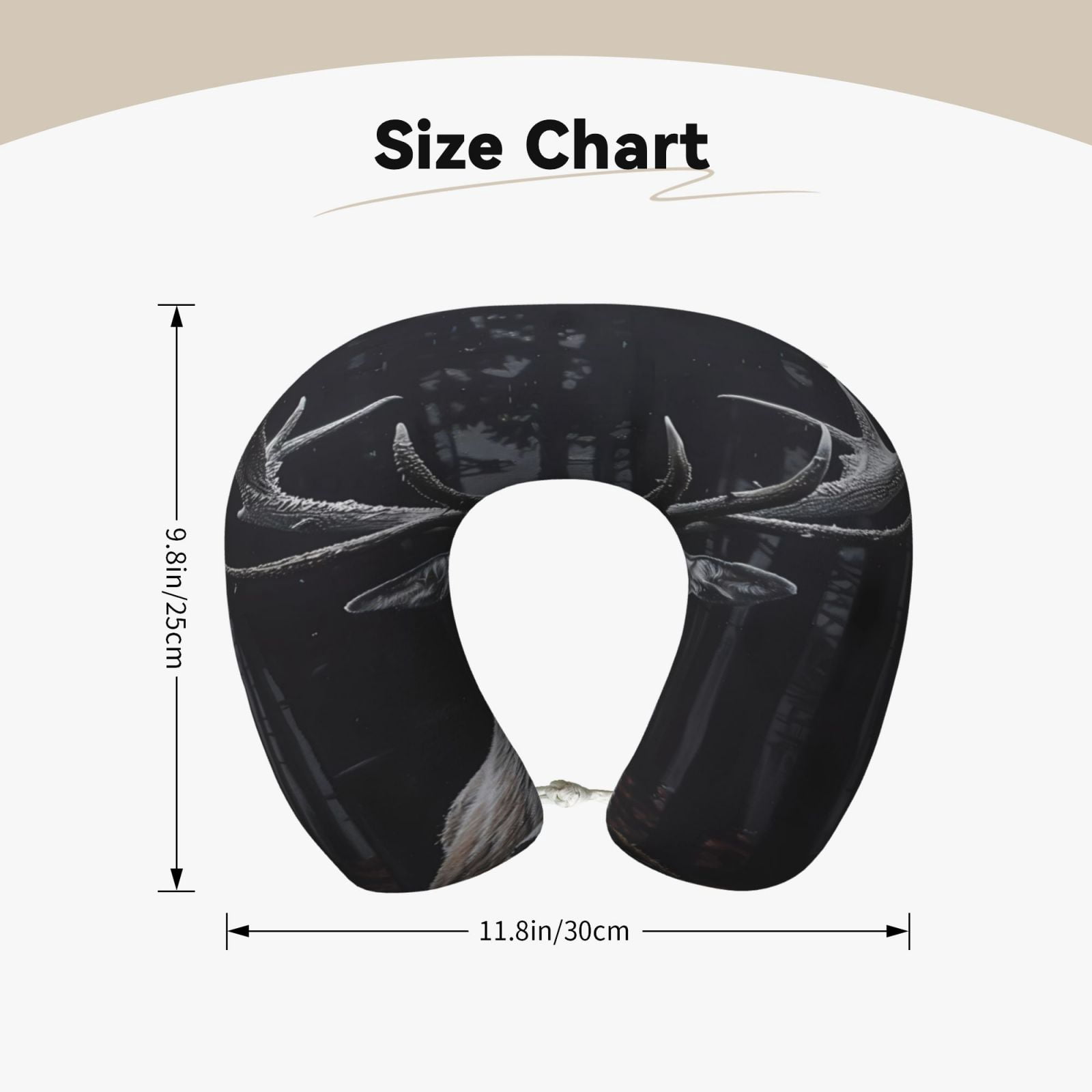 Xecao Majestic Forest Stag Print Memory Foam Cervical Neck Pillow Versatile U-Shaped Pillows for Home,Office,Camping,Travelling,Soft Washable Cover