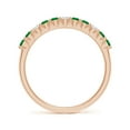 thumbnail image 2 of ANGARA Natural Round Emerald and Diamond Half Eternity Wedding Ring in 14K Rose Gold for Women (Size-2mm) | May Birthstone, Birthday, Anniversary, Jewelry Gift for Women | Natural Emerald Ring, 2 of 9