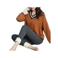 thumbnail image 6 of Qiylii Women Simple Style Plush Tights, Applique Pattern High Waist Leggings, 6 of 9