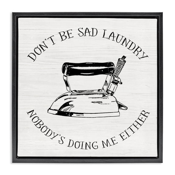 Stupell Industries Rustic Lodge Sassy Vintage Laundry Phrase Black Floating Frame Canvas Art, 18 x 18, by Lil' Rue