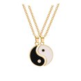 thumbnail image 2 of Trayknick 2Pcs Traditional Simple Couple Necklaces Gift Tai Chi Pattern Lover Necklaces Fashion Jewelry Golden, 2 of 13