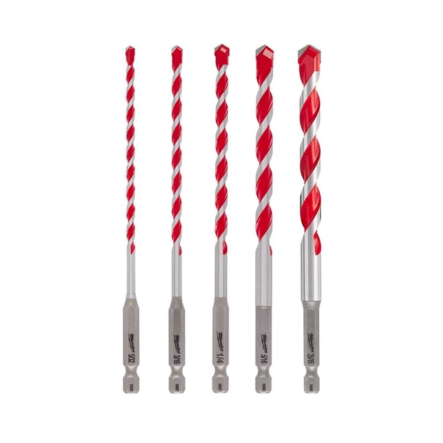 Juego de 5 Brocas Milwaukee Para Concreto Shockwave Impact Milwaukee 48-20-9051