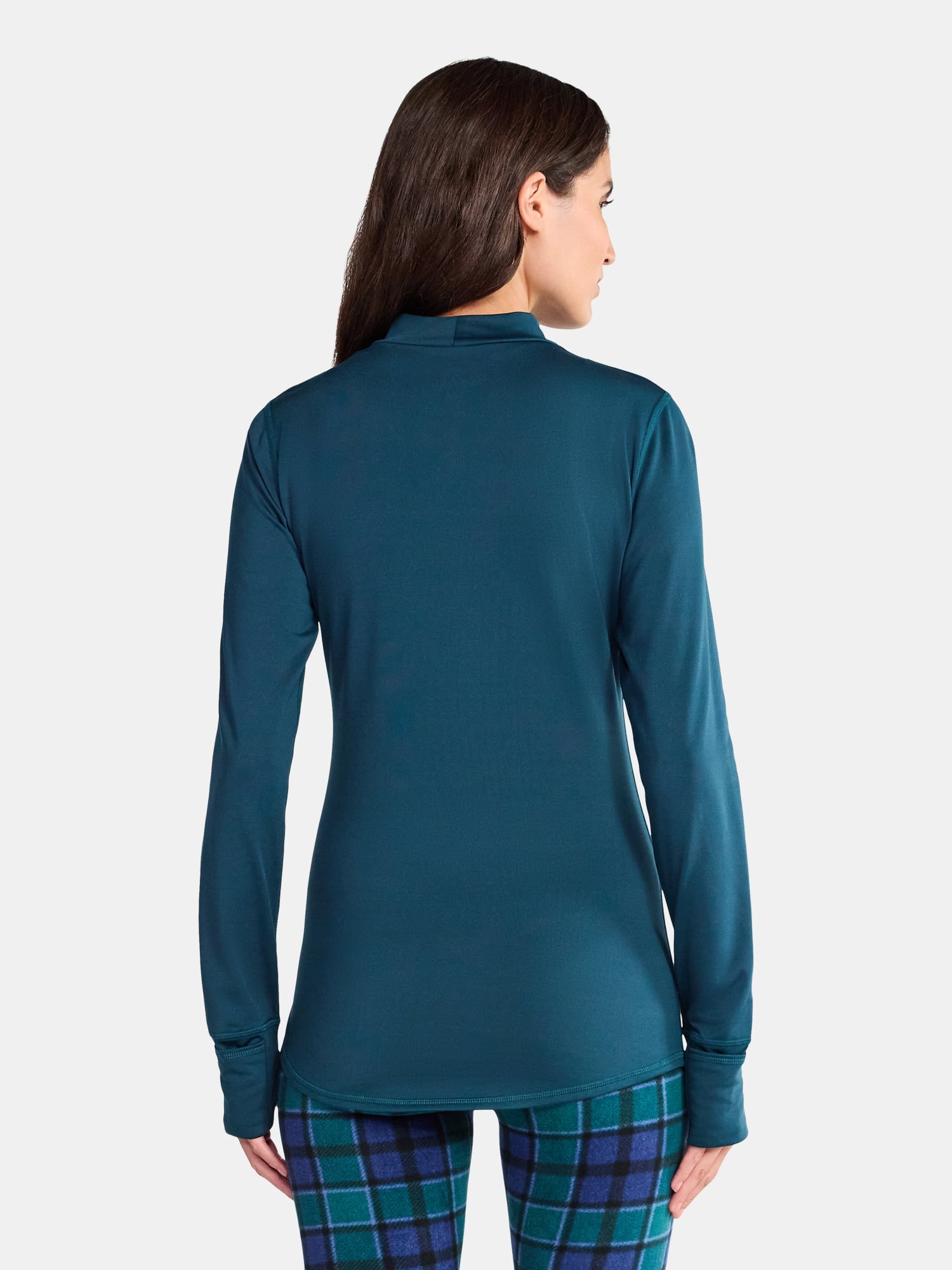 ClimateRight by Cuddl Duds Women's Warm Plush Warmth Mock Neck Base Layer Thermal Top, Sizes XS to 4X
