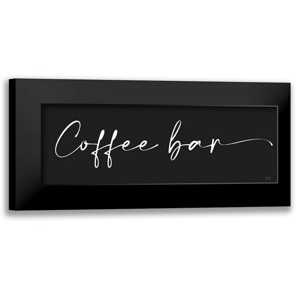 Lux Me Designs 14x7 Black Modern Framed Museum Art Print Titled - Coffee Bar