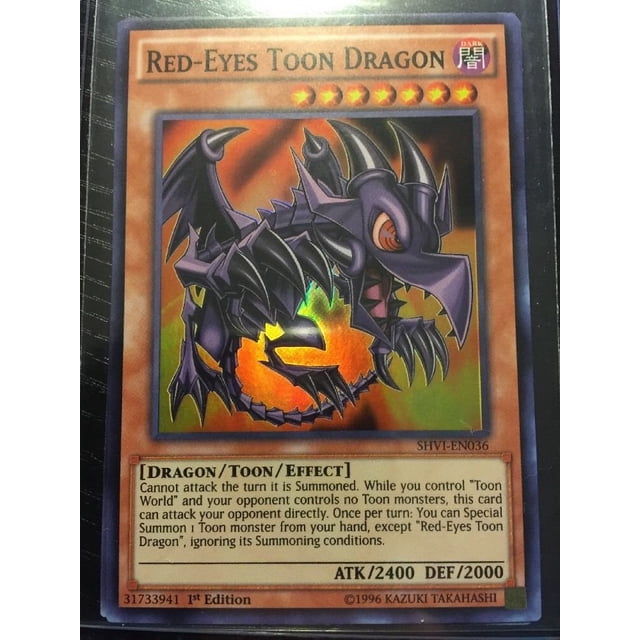 Juego de cartas coleccionables Yu-Gi-Oh! Toon Dragon de ojos rojos SHVI-EN036