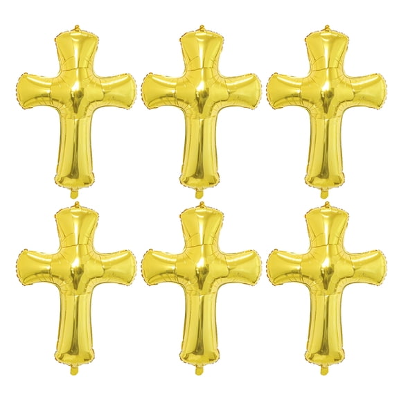 Homoyoyo jesus balloon Cross Shaped Balloon Aluminum Foil 6Pcs
