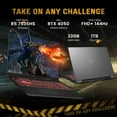 thumbnail image 3 of ASUS TUF A16 16" FHD+ 144Hz Gaming Laptop, AMD Ryzen 5 7535HS, NVIDIA GeForce RTX 4050, 32GB DDR5 RAM, 1TB SSD, Backlit Keyboard, Num Pad, Copilot, Black, Win 11, 1TB Docking Station Set, 3 of 8