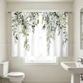thumbnail image 6 of huayou 2 Pack Printed Kitchen Tier Curtains, 27.56x39.4 Inch Watercolor Eucalyptus Leaf Floral Short Window Curtains, for Indoor Kitchen Farmhouse Home Window Decor, 6 of 7